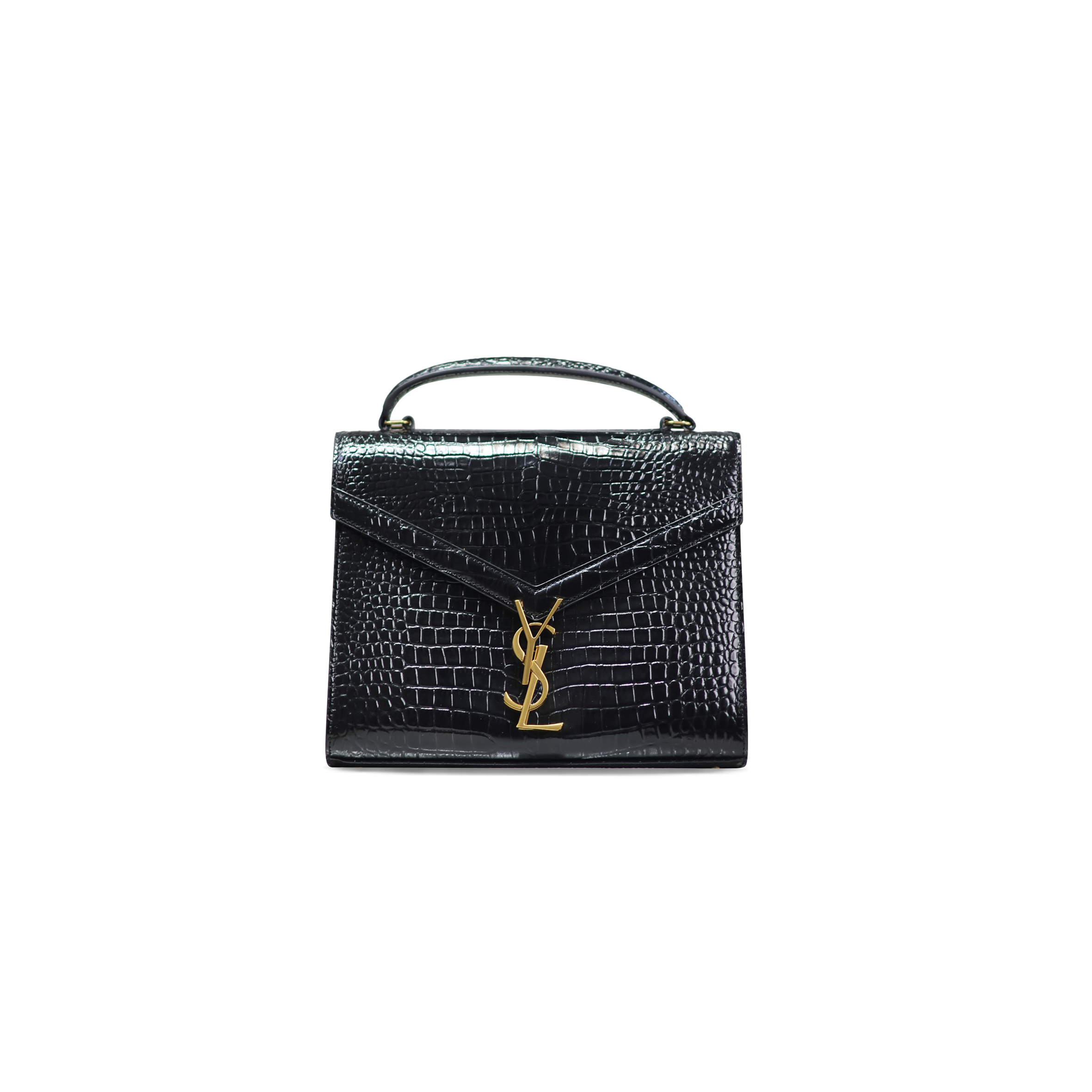 Y*L cassandra medium top handle bag in crocodile-embossed shiny leather 5780002452132 (24.5*20*11.5cm)